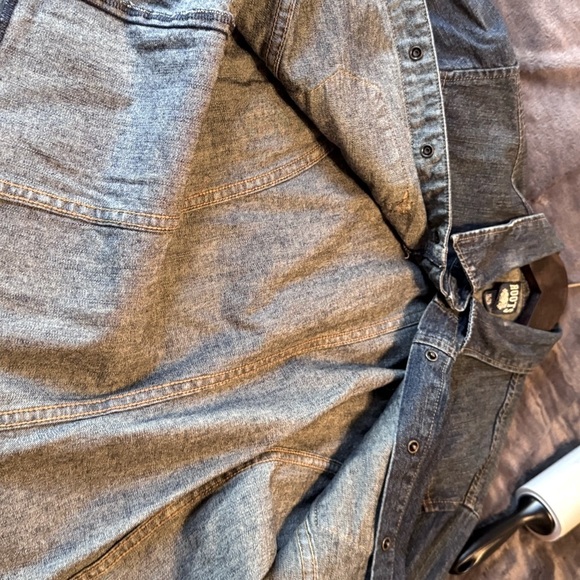 👕💙 Vintage ROOTS Authentic Demin Jean Shirt with Push Buttons - size XL👕💙 - Picture 14 of 16